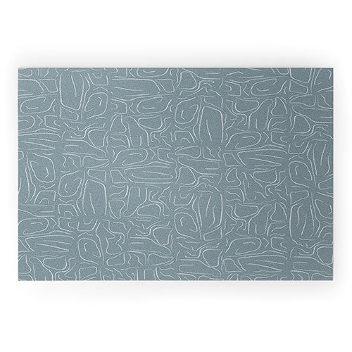 DENY Designs Abstract Lines Blue Welcome Mat