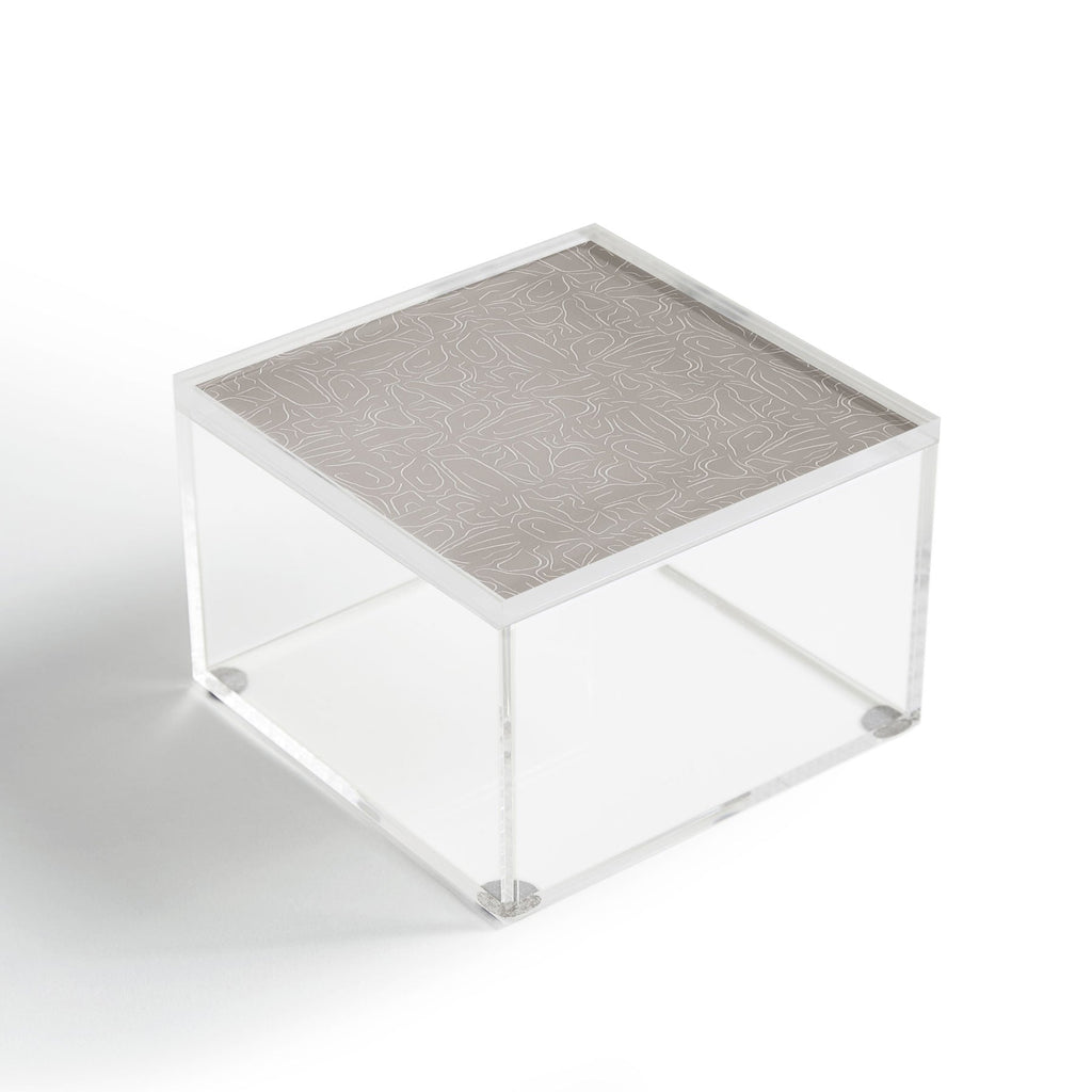 DENY Designs Abstract Lines Light Gray Acrylic Box