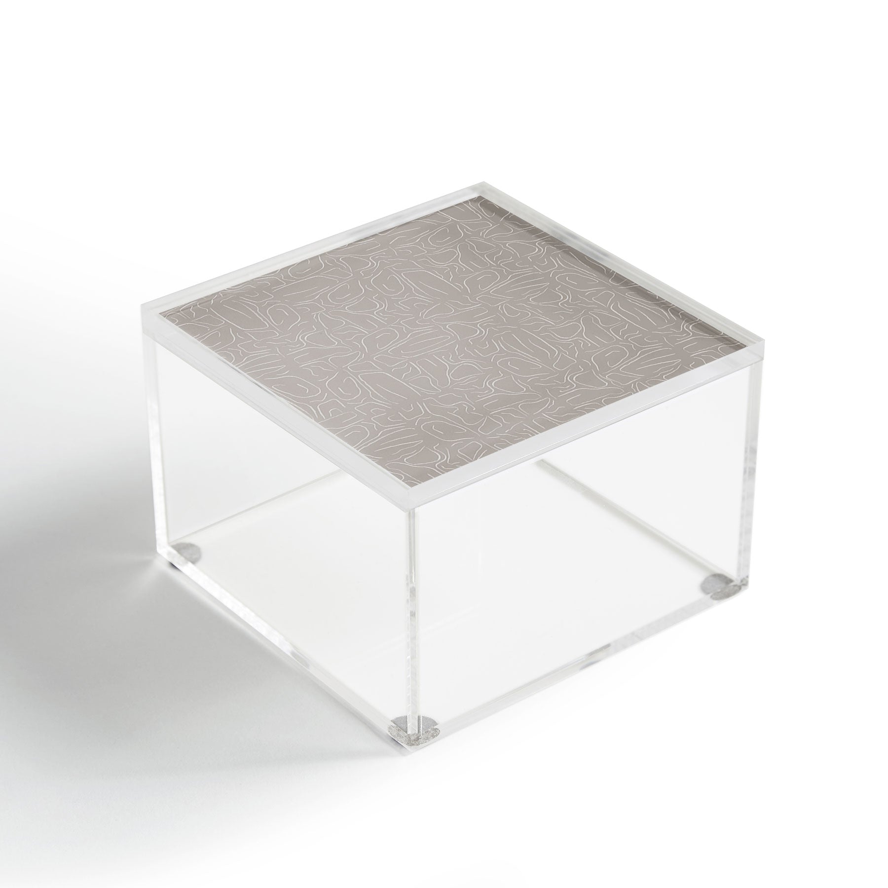 DENY Designs Abstract Lines Light Gray Acrylic Box