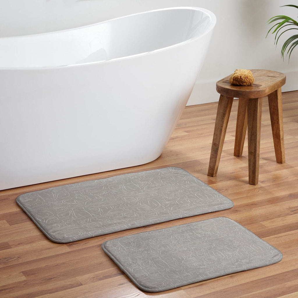 DENY Designs Abstract Lines Light Gray Memory Foam Bath Mat