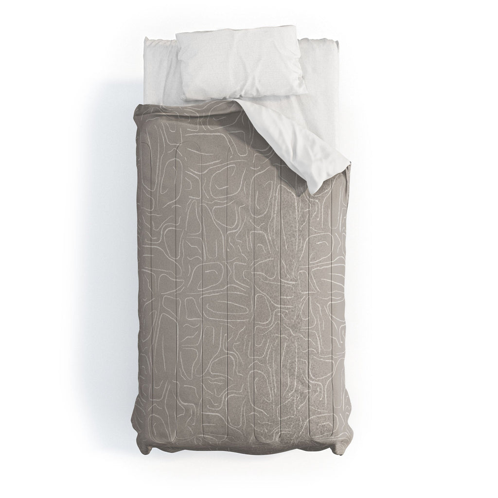 DENY Designs Abstract Lines Light Gray Comforter