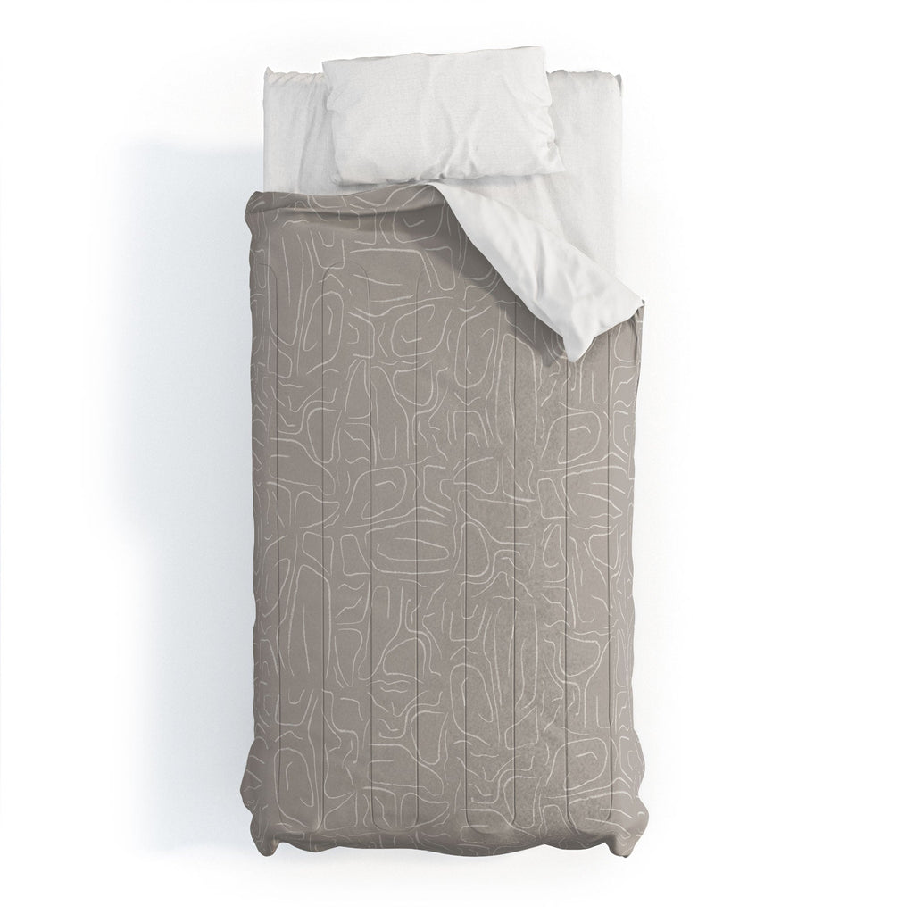 DENY Designs Abstract Lines Light Gray Comforter