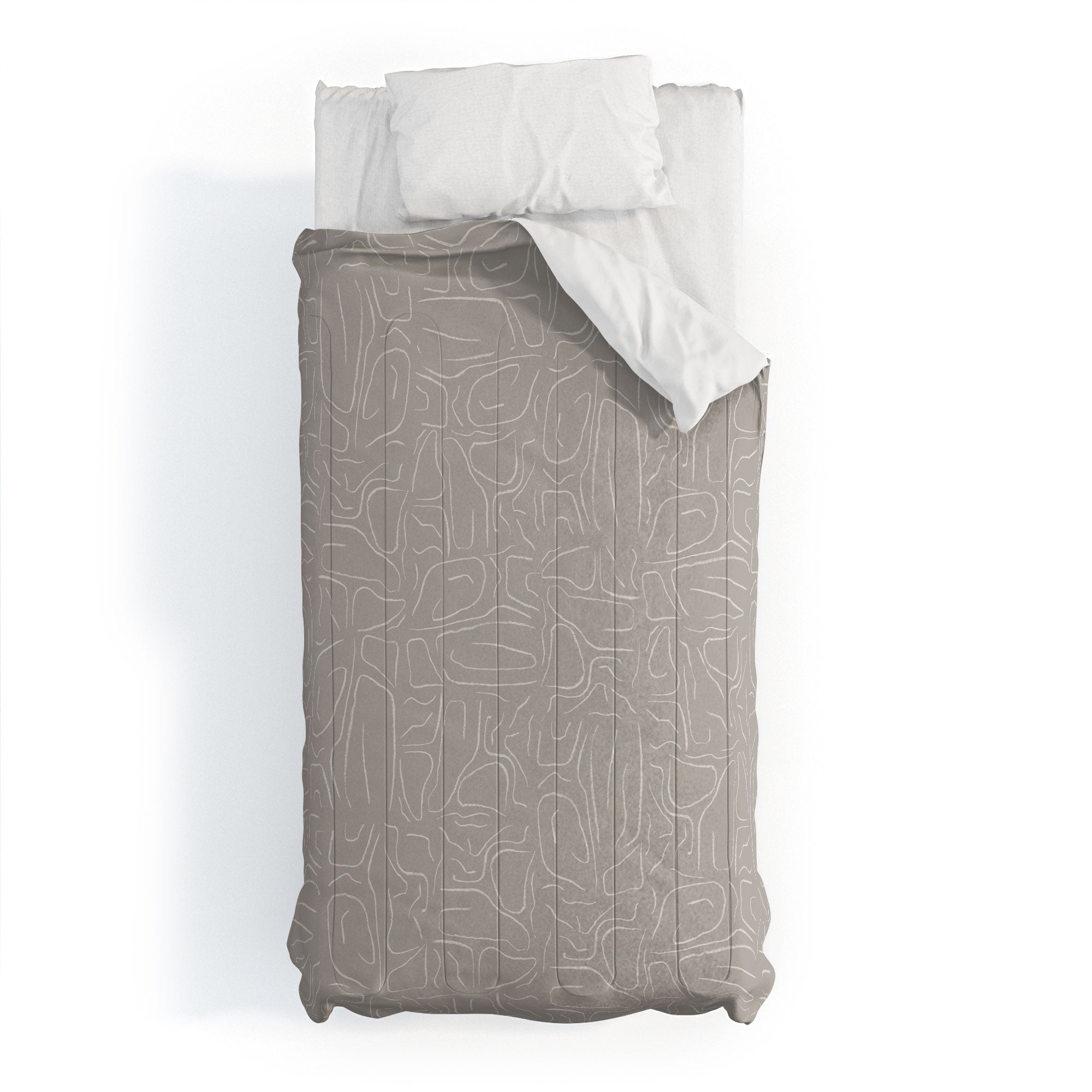 DENY Designs Abstract Lines Light Gray Comforter
