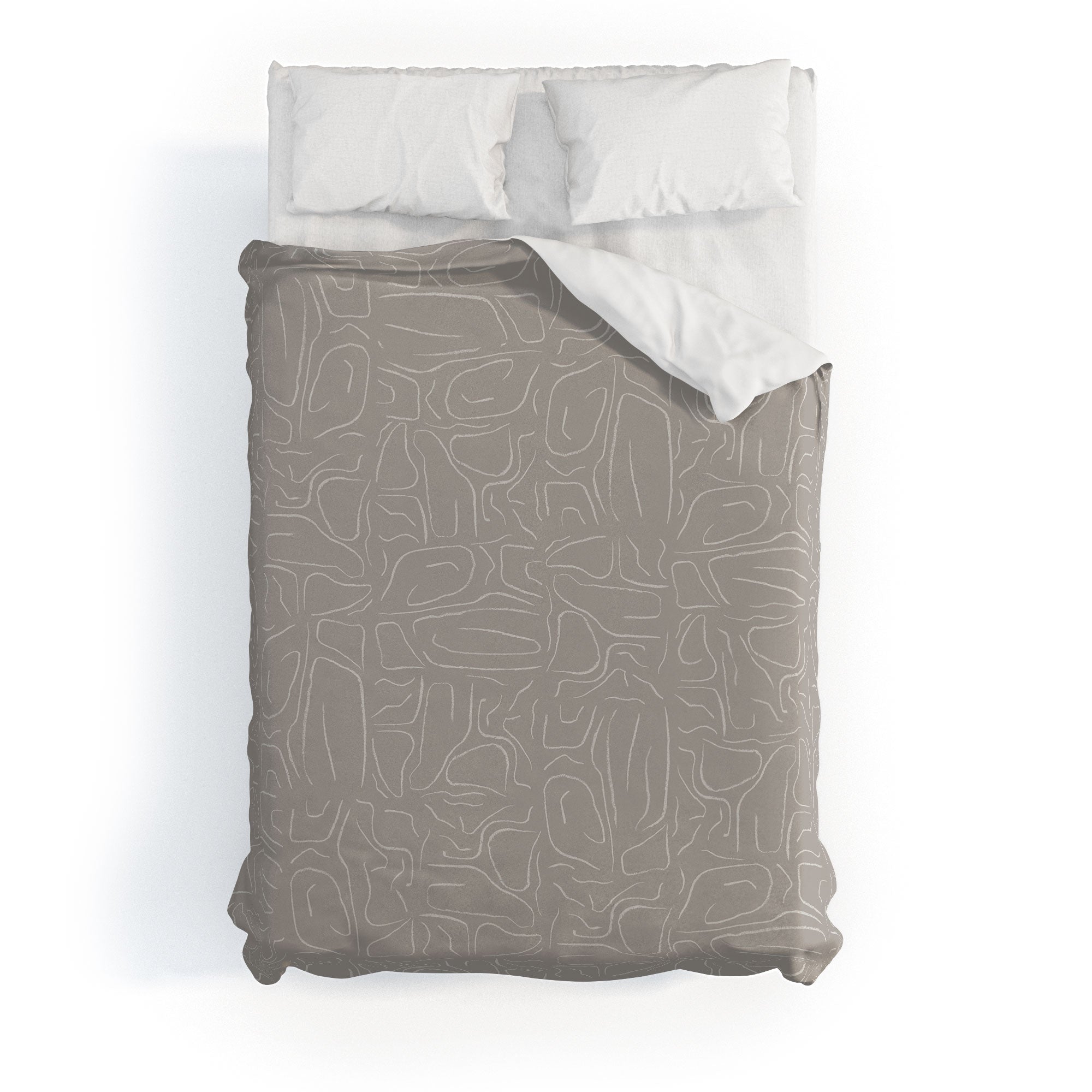 DENY Designs Abstract Lines Light Gray Duvet Cover
