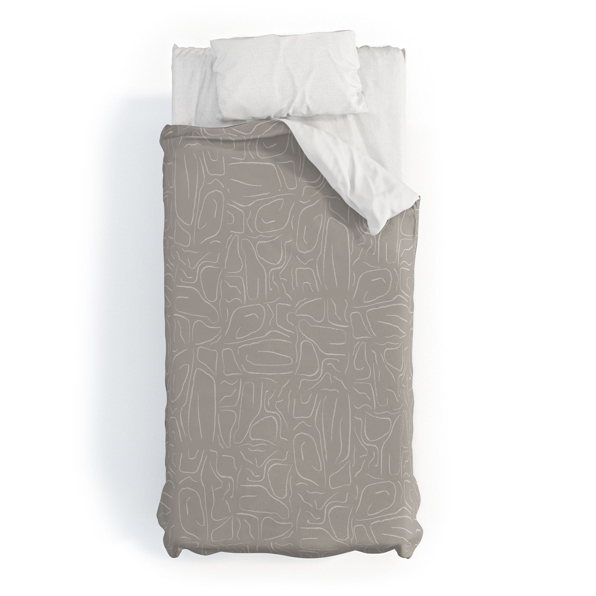 DENY Designs Abstract Lines Light Gray Duvet Cover