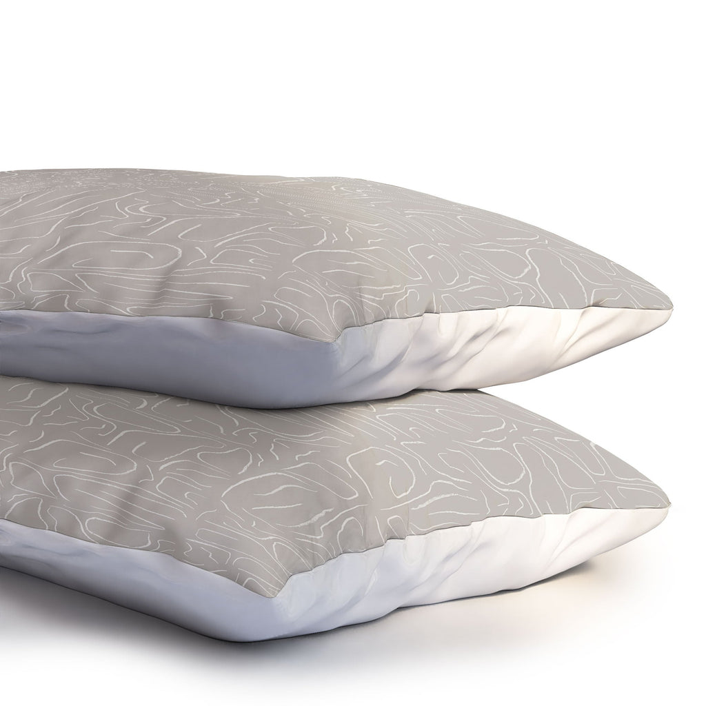 DENY Designs Abstract Lines Light Gray Pillow Shams