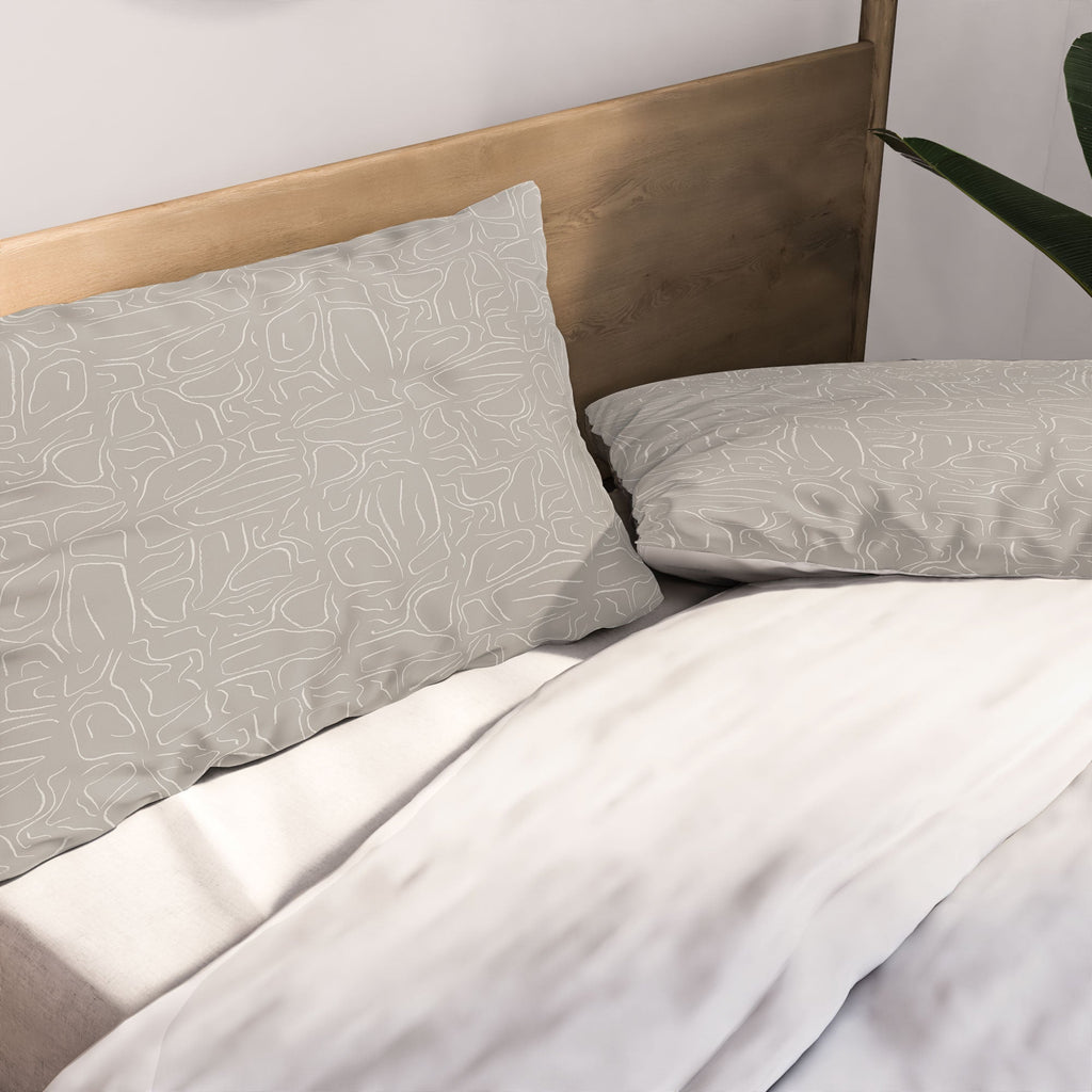 DENY Designs Abstract Lines Light Gray Pillow Shams