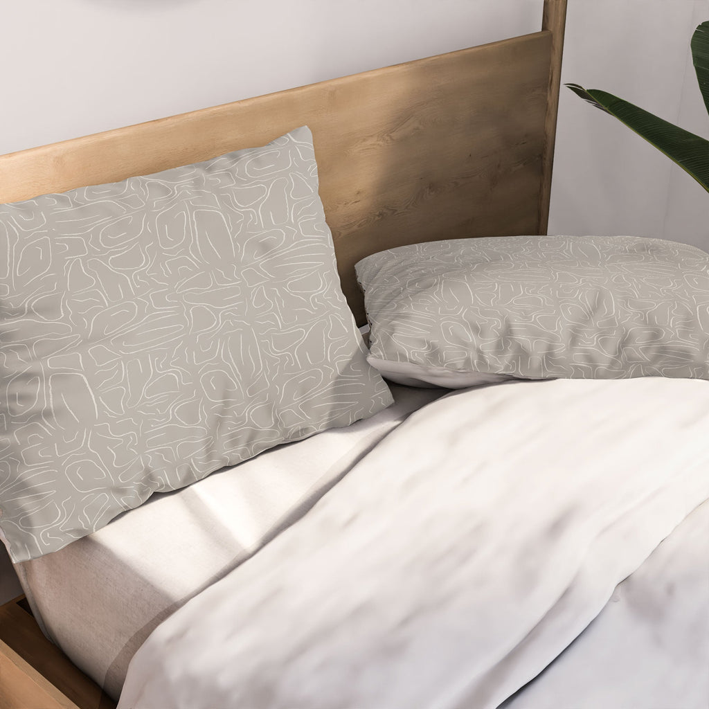 DENY Designs Abstract Lines Light Gray Pillow Shams