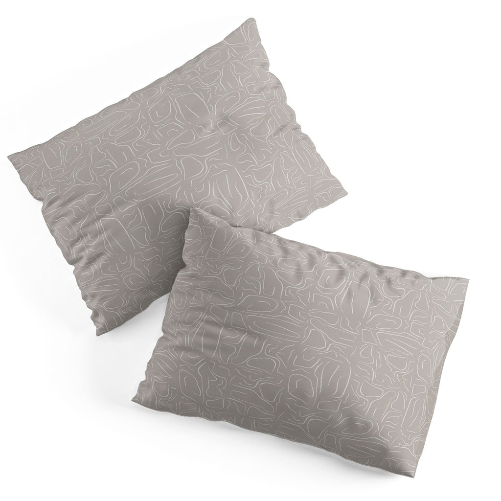 DENY Designs Abstract Lines Light Gray Pillow Shams