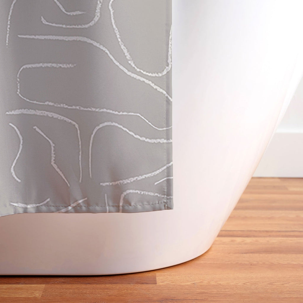 DENY Designs Abstract Lines Light Gray Shower Curtain