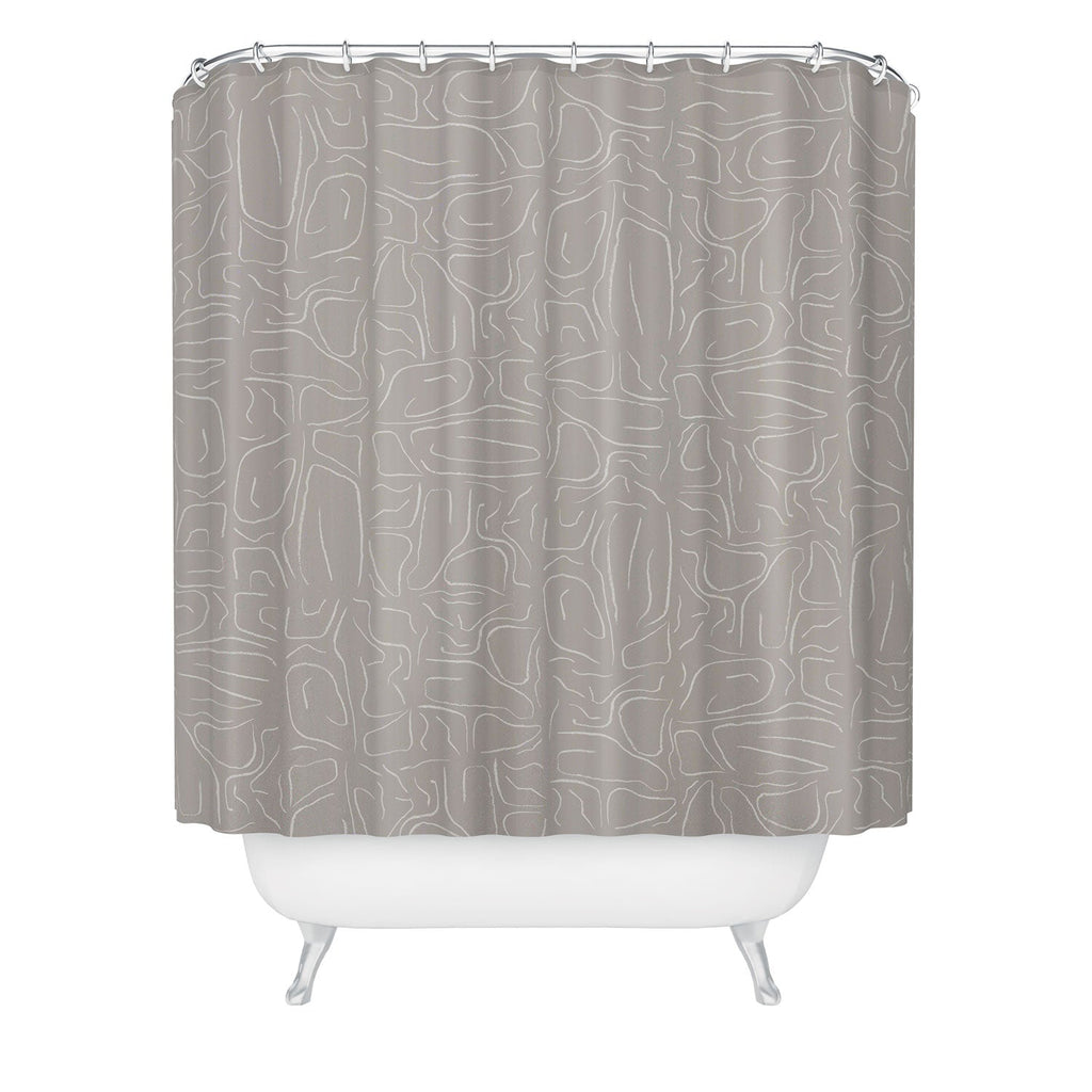 DENY Designs Abstract Lines Light Gray Shower Curtain