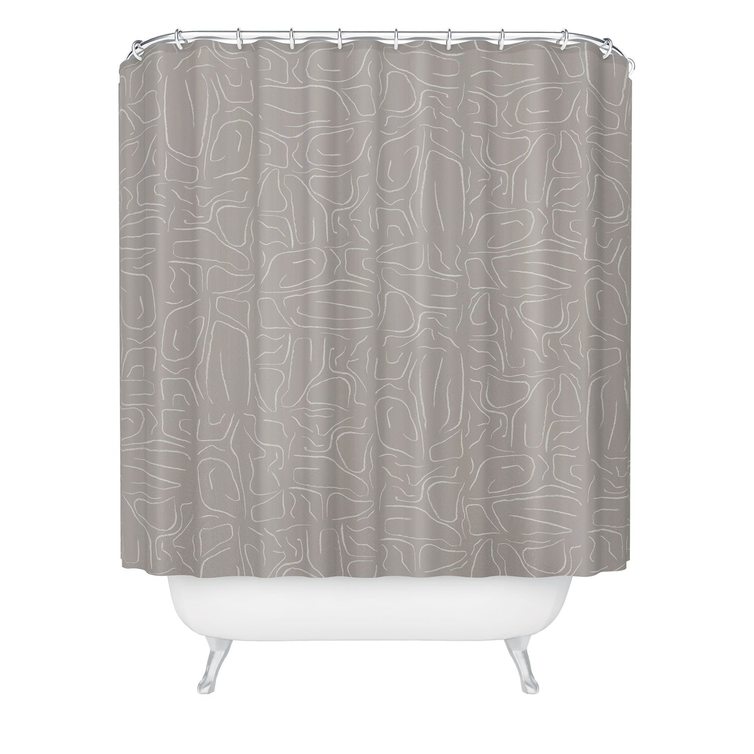 DENY Designs Abstract Lines Light Gray Shower Curtain