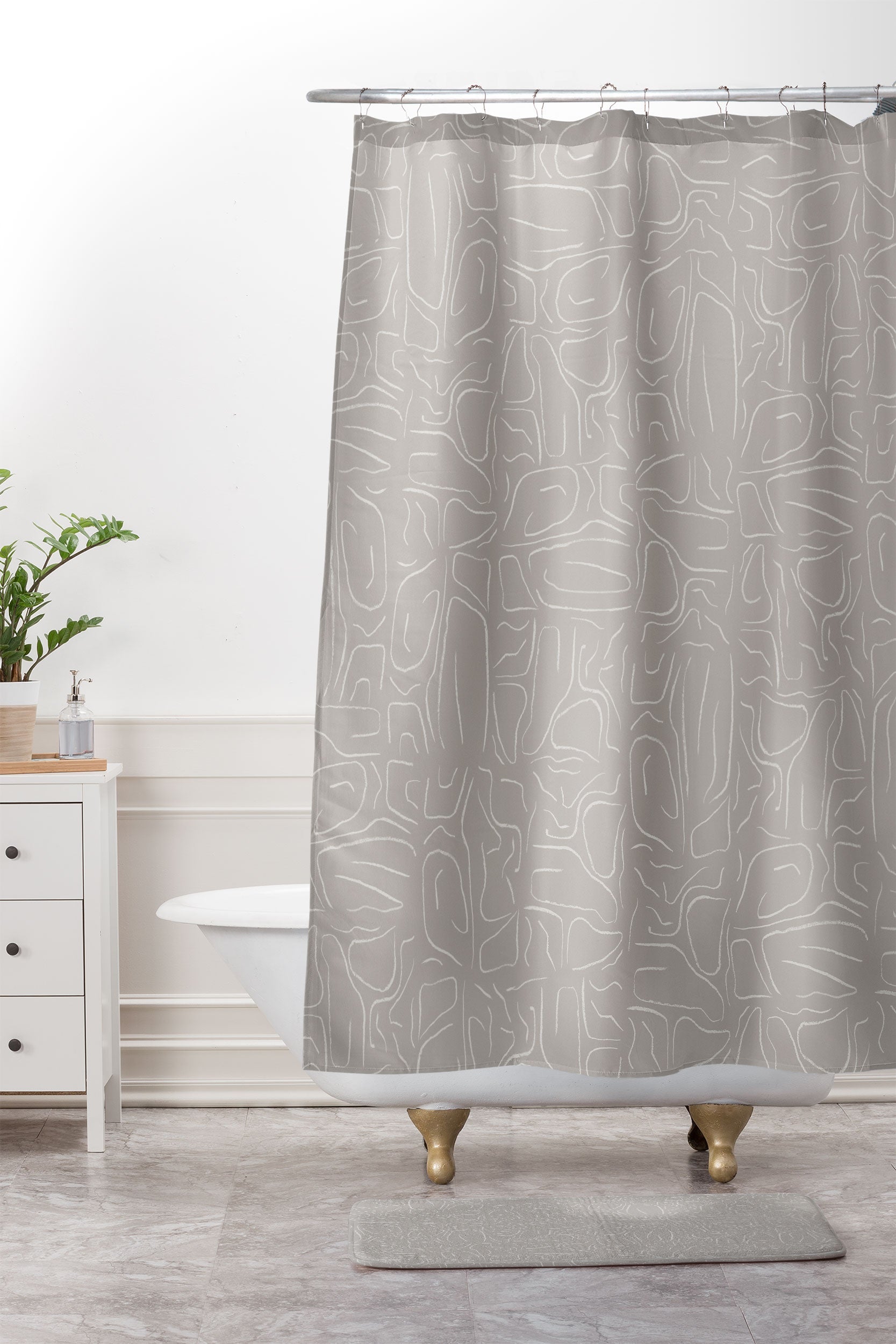 DENY Designs Abstract Lines Light Gray Memory Foam Bath Mat