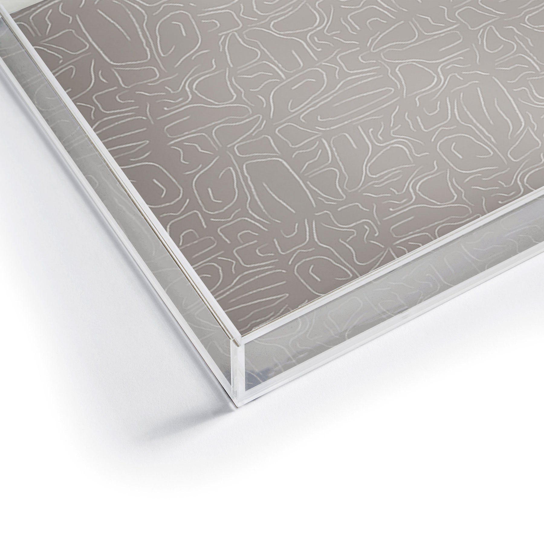 DENY Designs Abstract Lines Light Gray Acrylic Tray