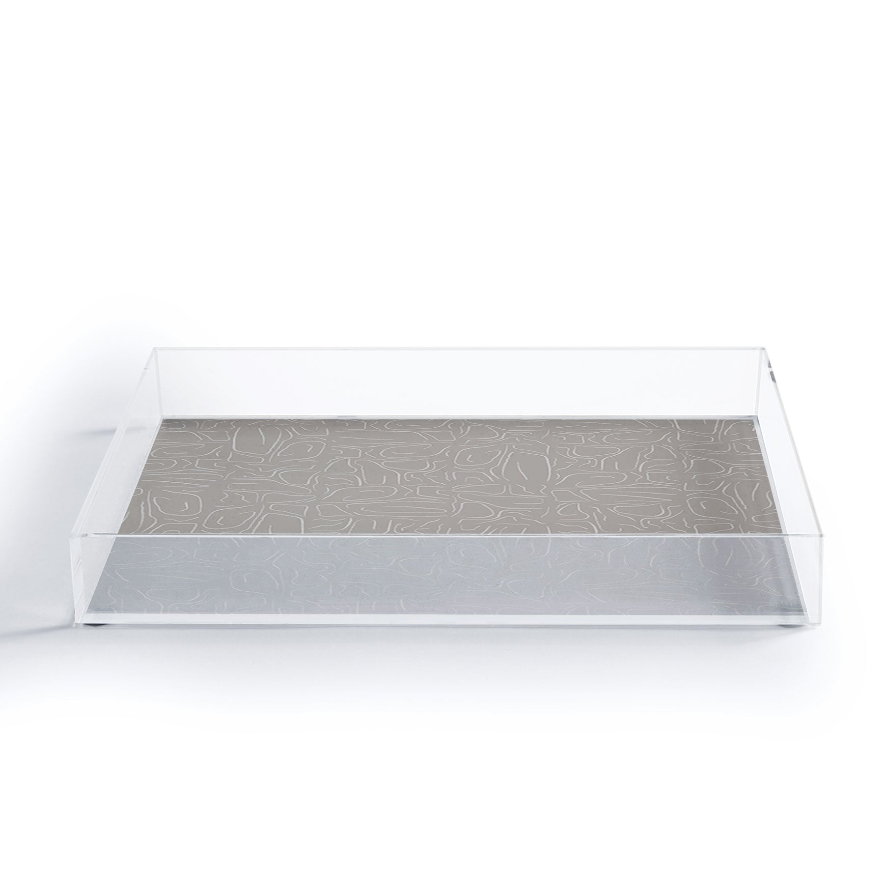 DENY Designs Abstract Lines Light Gray Acrylic Tray