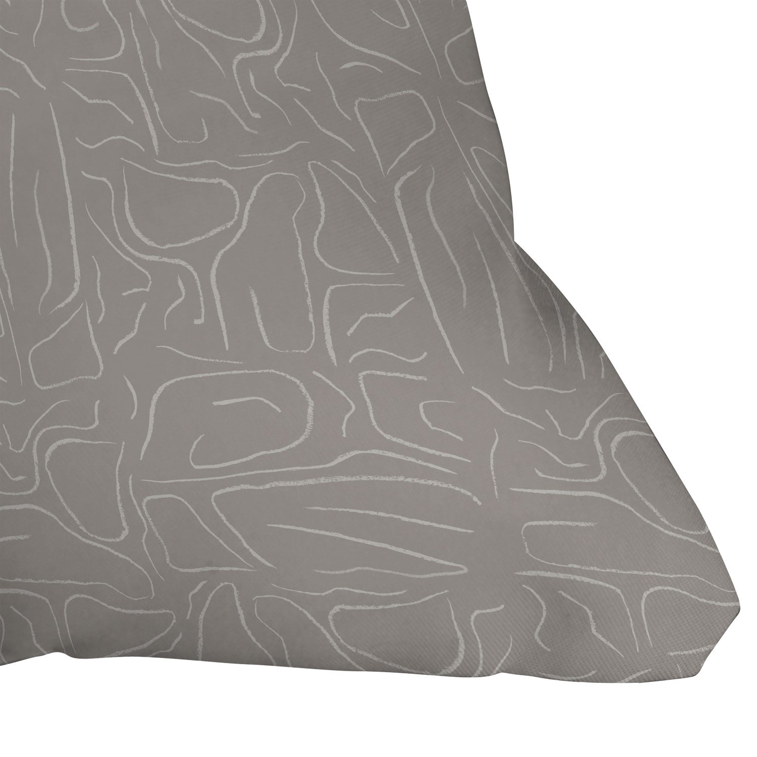 DENY Designs Abstract Lines Light Gray Outdoor Throw Pillow