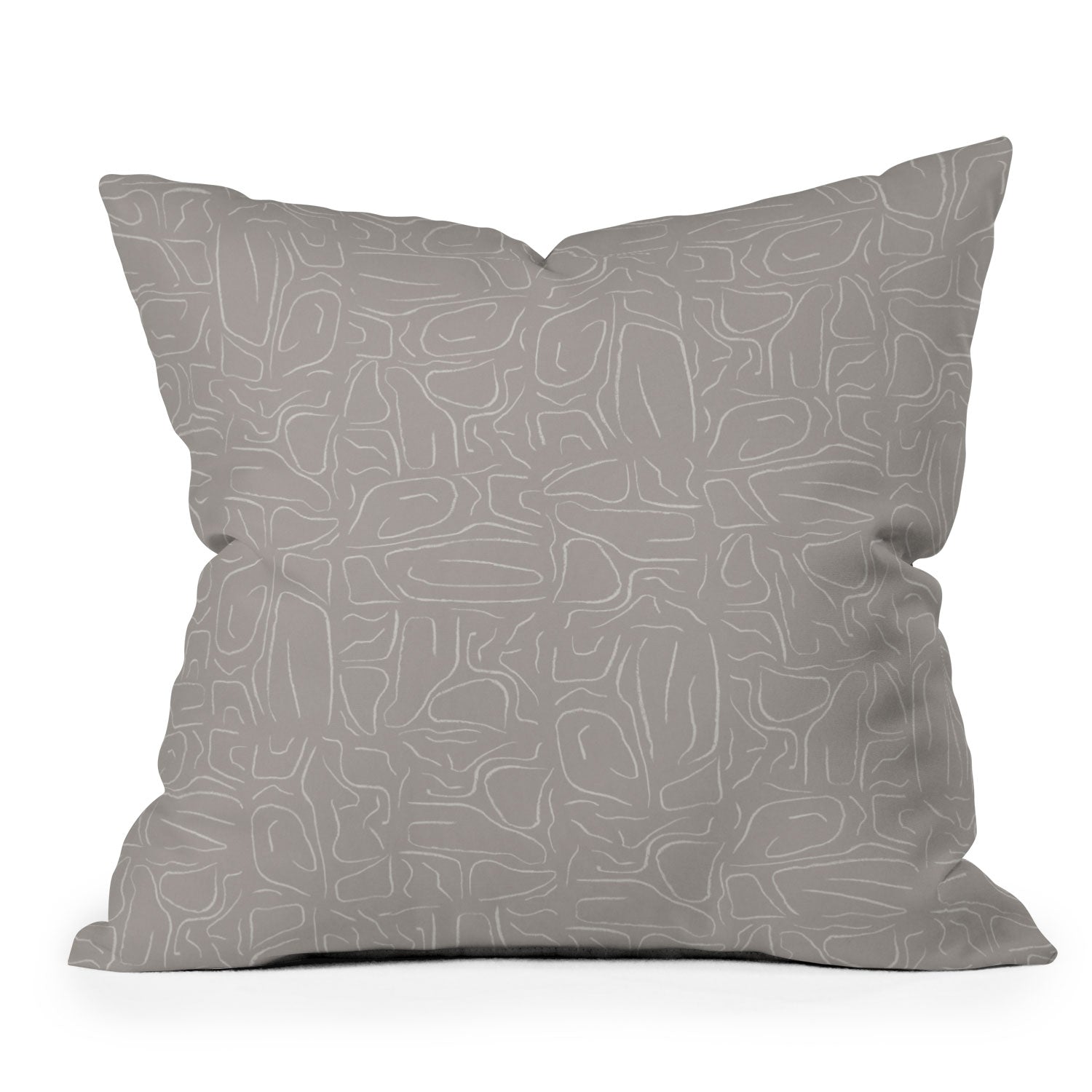 DENY Designs Abstract Lines Light Gray Outdoor Throw Pillow
