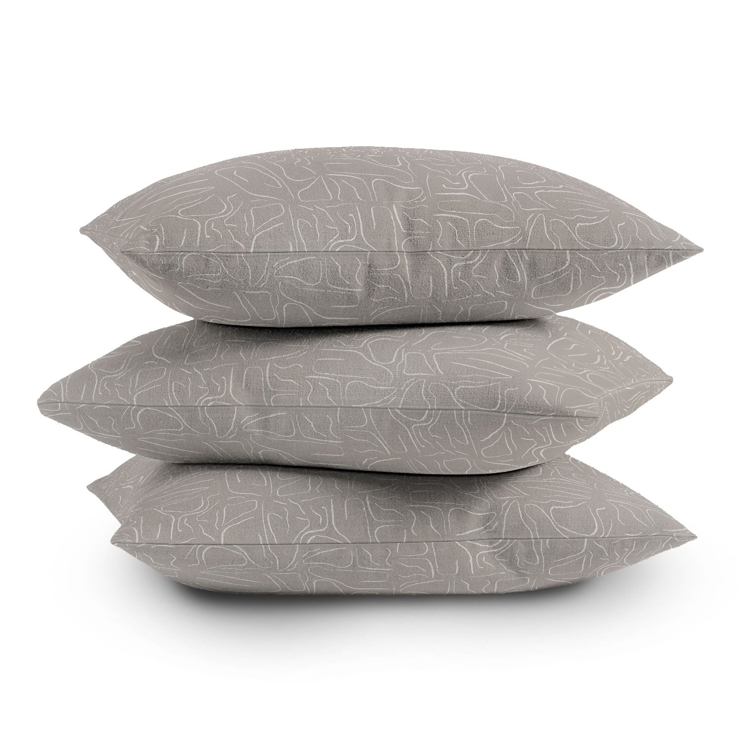 DENY Designs Abstract Lines Light Gray Outdoor Throw Pillow