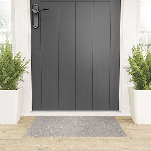 DENY Designs Abstract Lines Light Gray Welcome Mat
