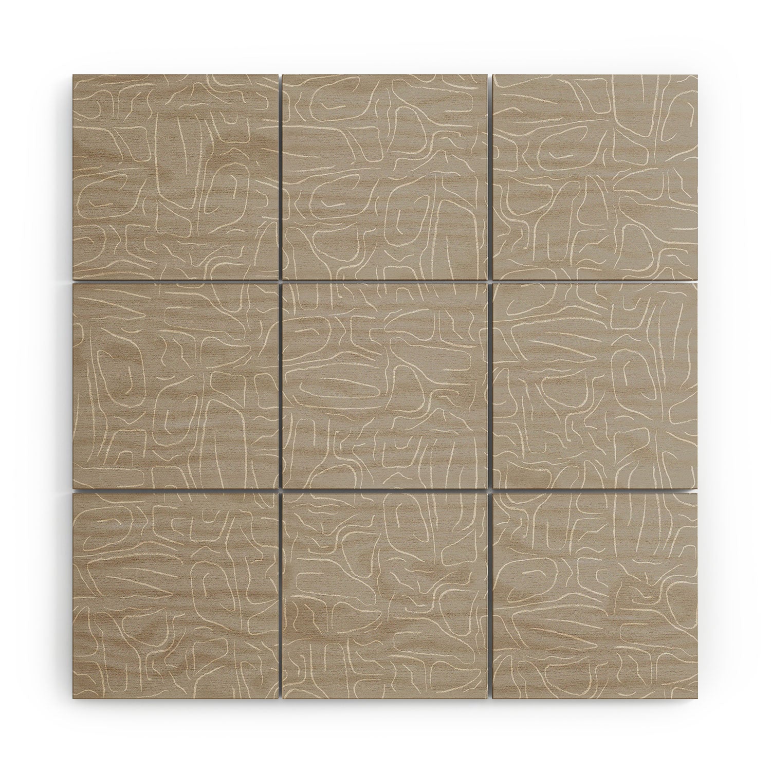 DENY Designs Abstract Lines Light Gray Wood Wall Mural
