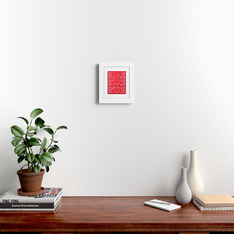 DENY Designs Bisous Framed Art Print
