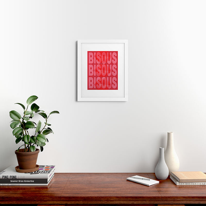 DENY Designs Bisous Framed Art Print