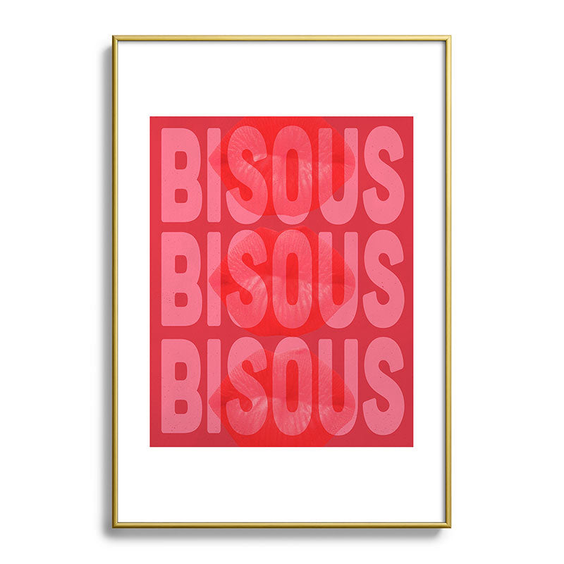 DENY Designs Bisous Metal Framed Art Print