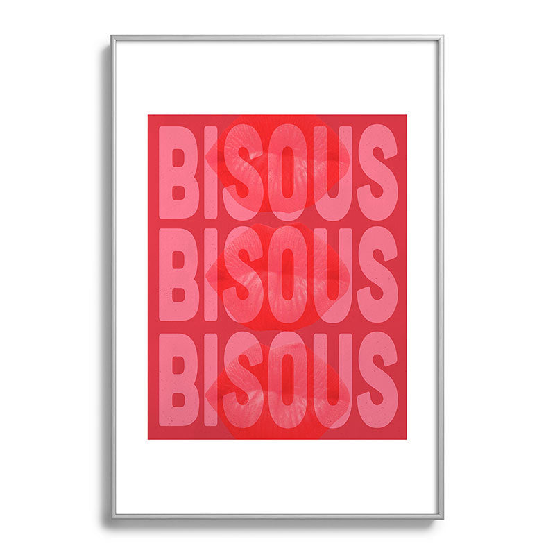 DENY Designs Bisous Metal Framed Art Print