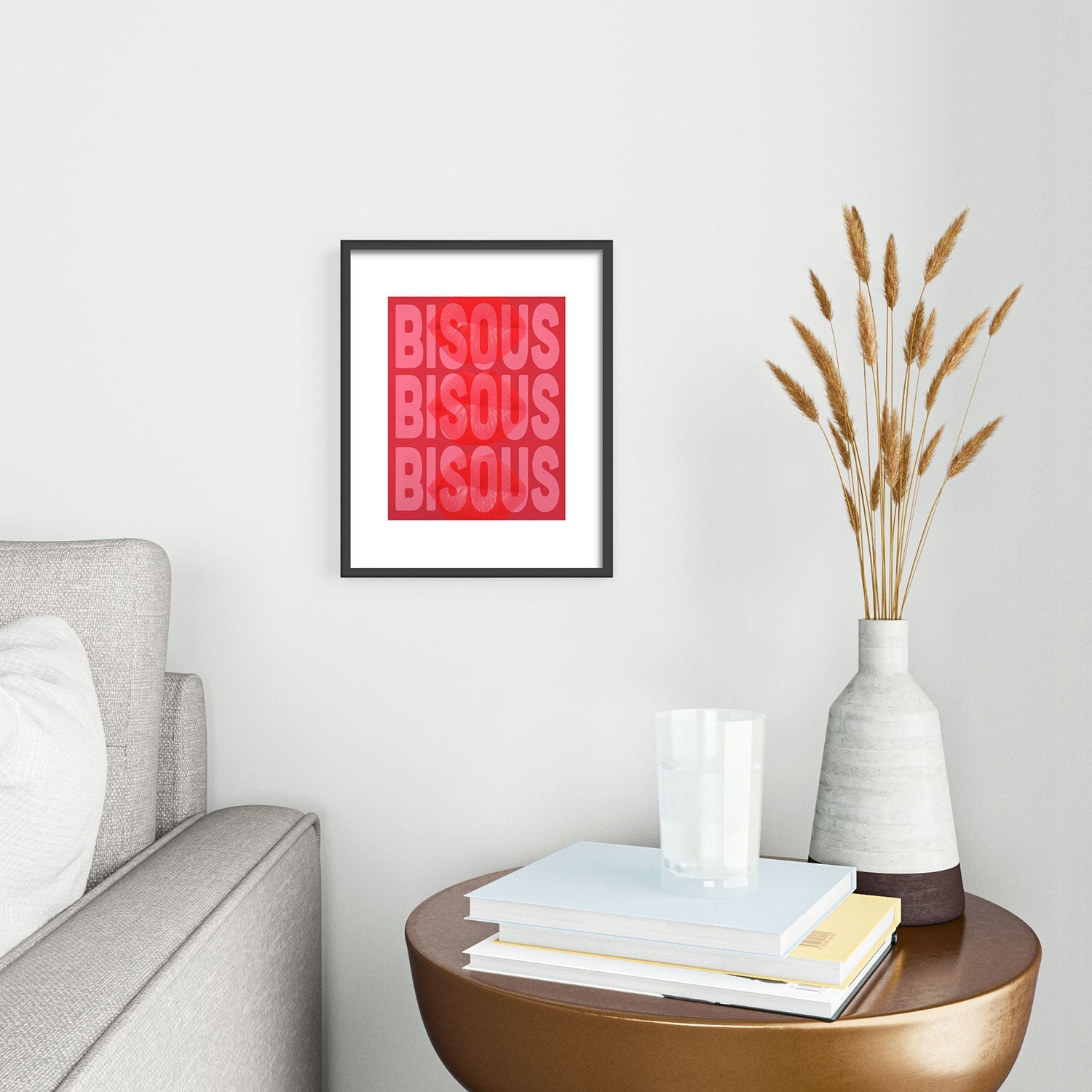 DENY Designs Bisous Metal Framed Art Print