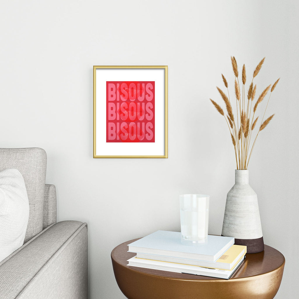 DENY Designs Bisous Metal Framed Art Print