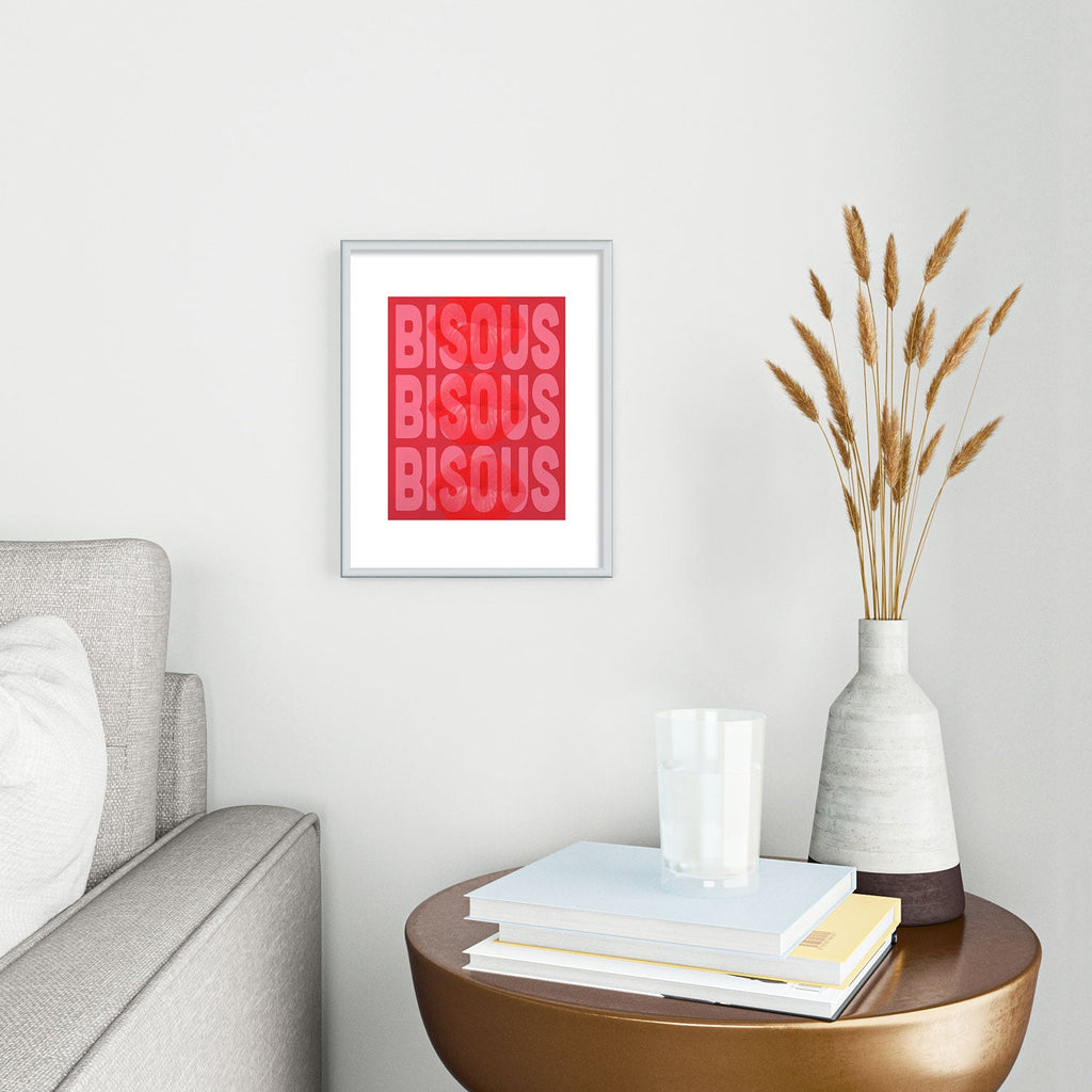 DENY Designs Bisous Metal Framed Art Print