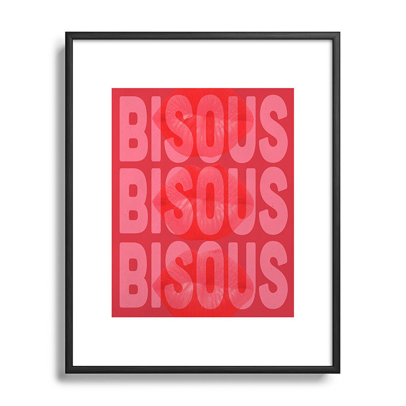 DENY Designs Bisous Metal Framed Art Print