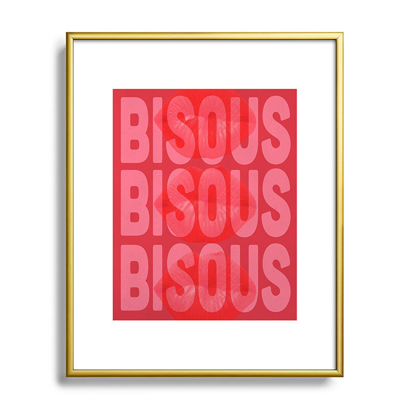 DENY Designs Bisous Metal Framed Art Print
