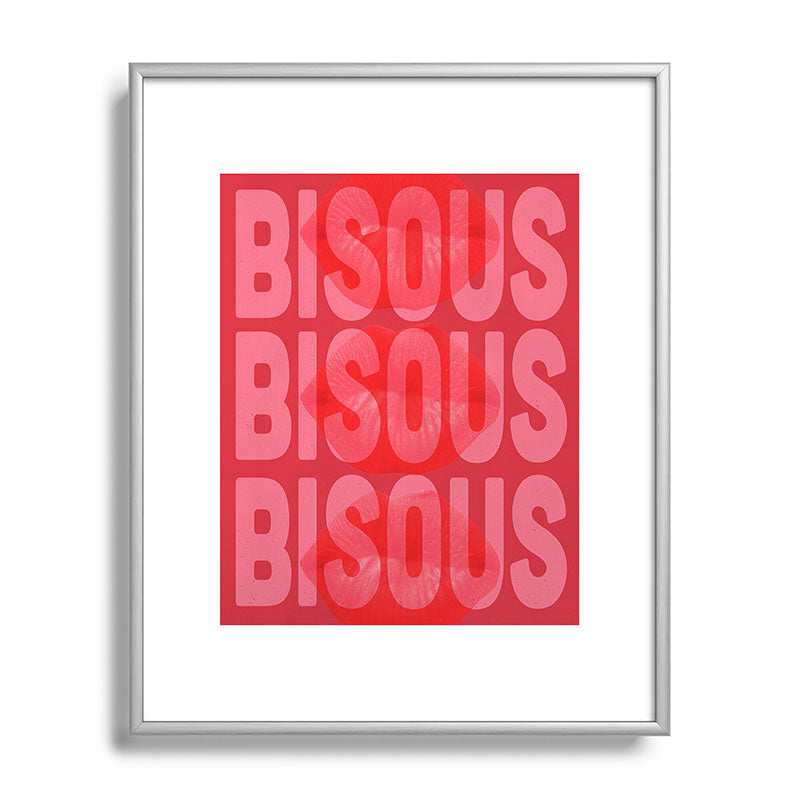 DENY Designs Bisous Metal Framed Art Print