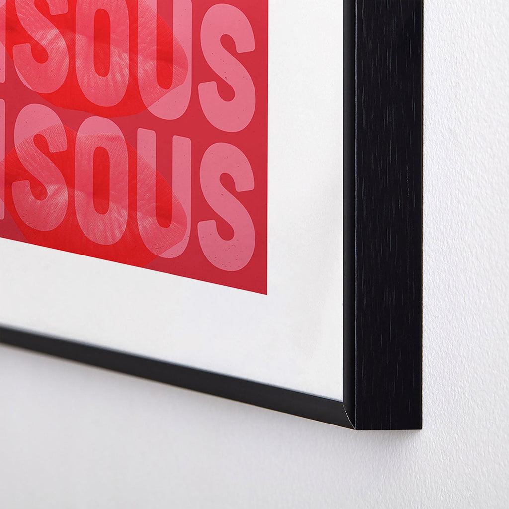 DENY Designs Bisous Metal Framed Art Print