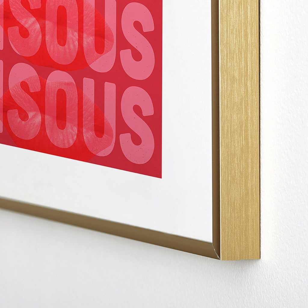 DENY Designs Bisous Metal Framed Art Print