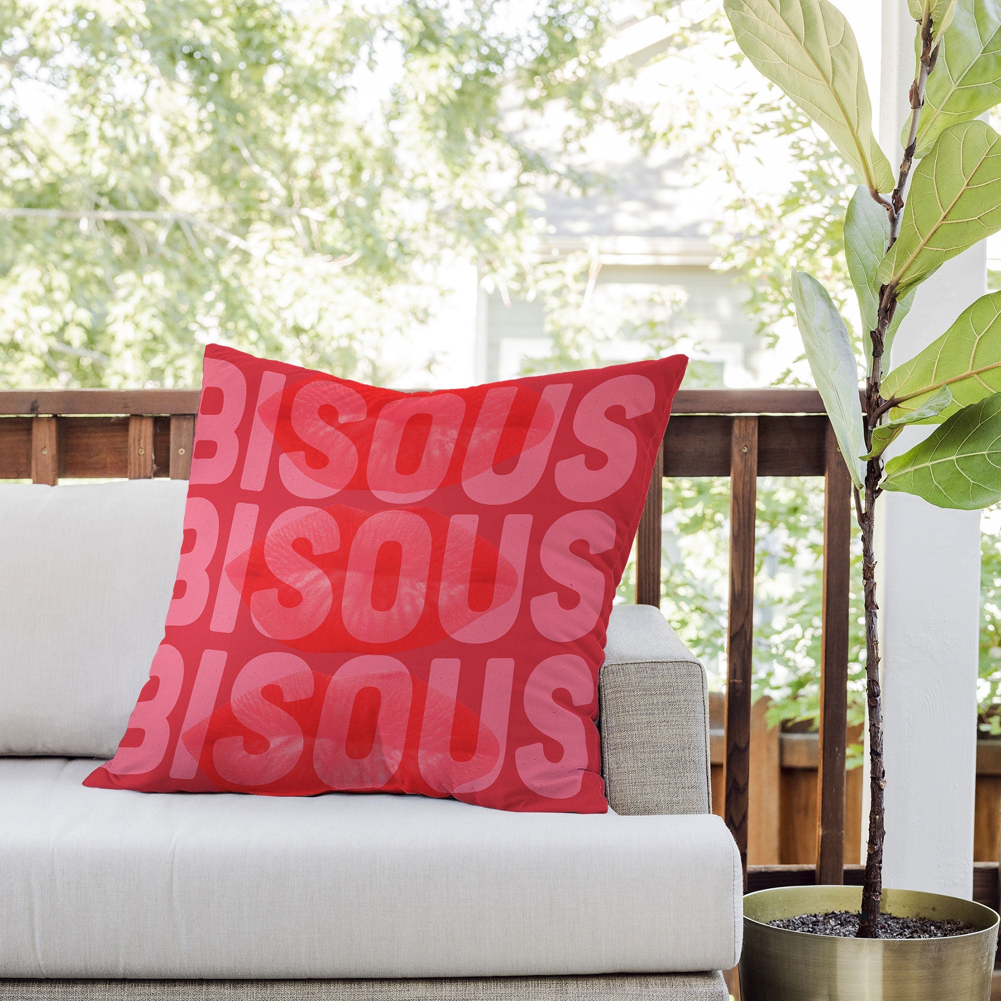 DENY Designs Bisous Outdoor Throw Pillow