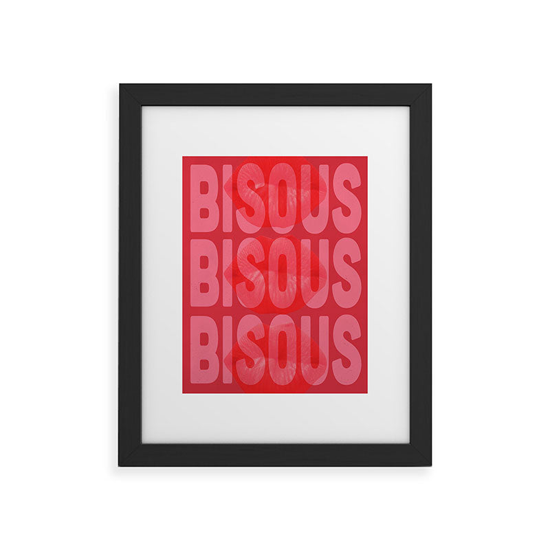 DENY Designs Bisous Framed Art Print