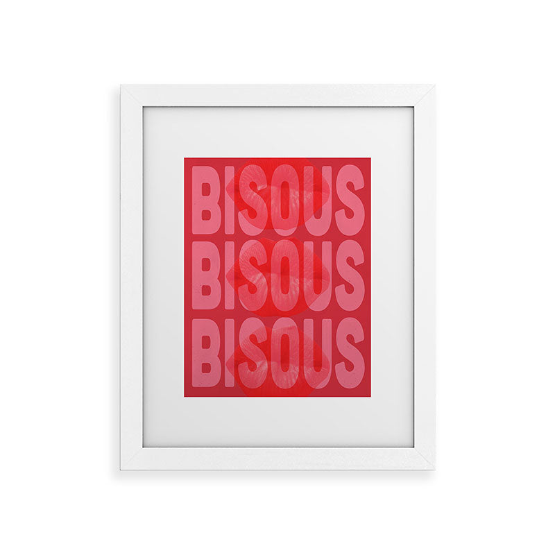 DENY Designs Bisous Framed Art Print
