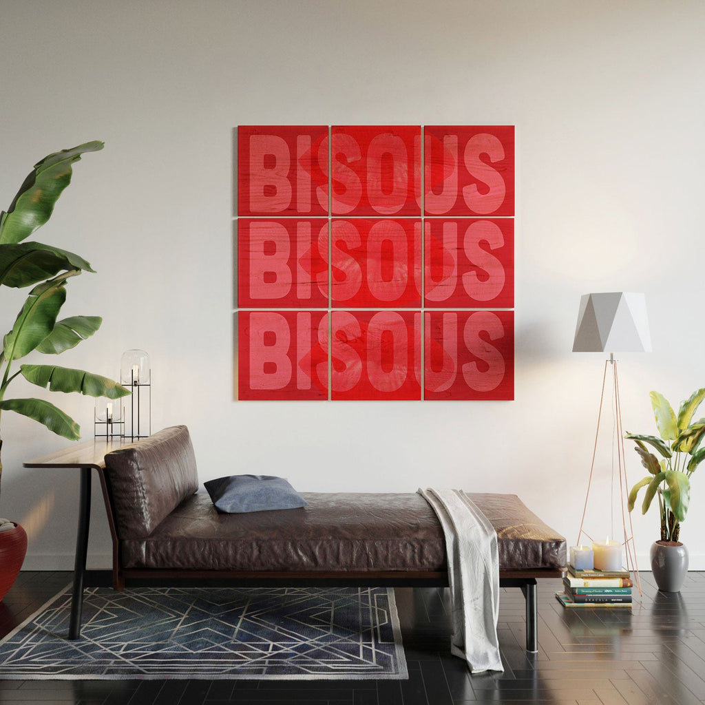 DENY Designs Bisous Wood Wall Mural
