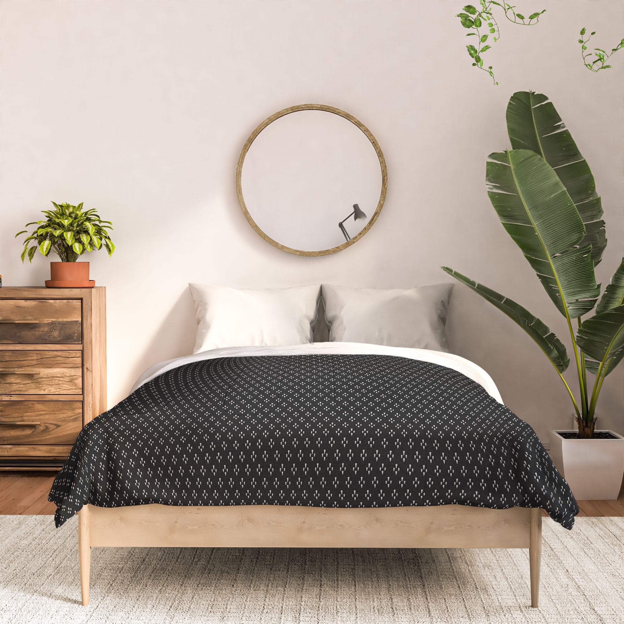DENY Designs Block Print Dot Black Comforter
