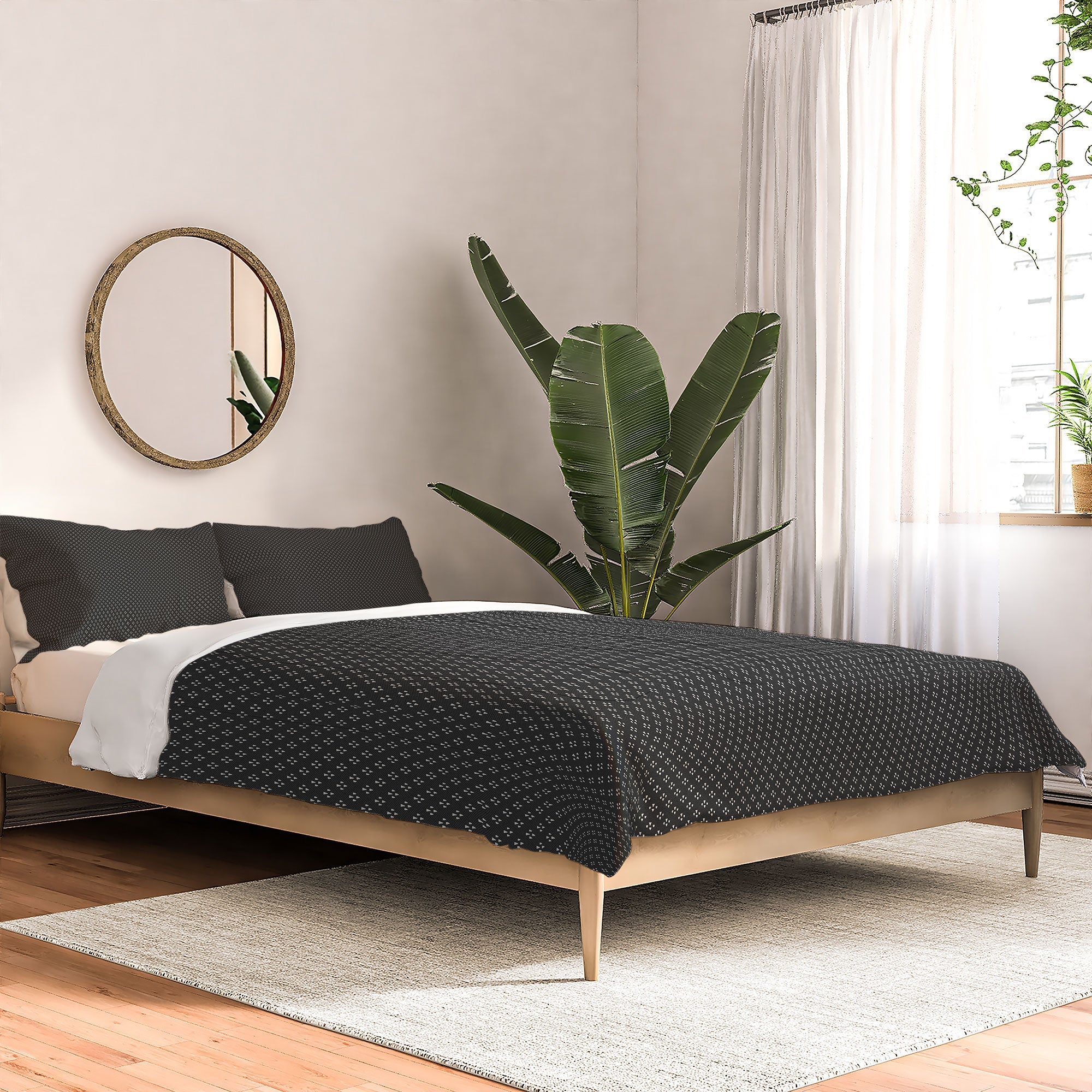 DENY Designs Block Print Dot Black Comforter
