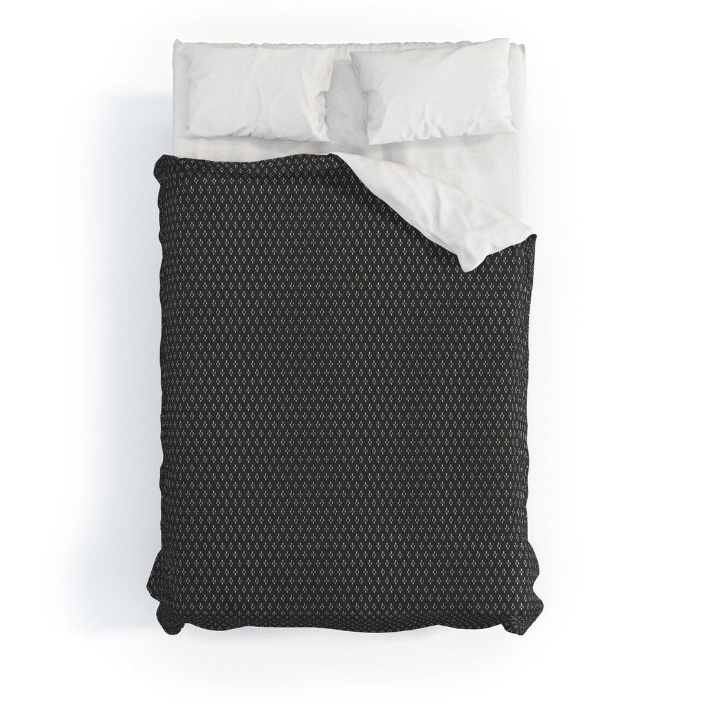 DENY Designs Block Print Dot Black Duvet Cover