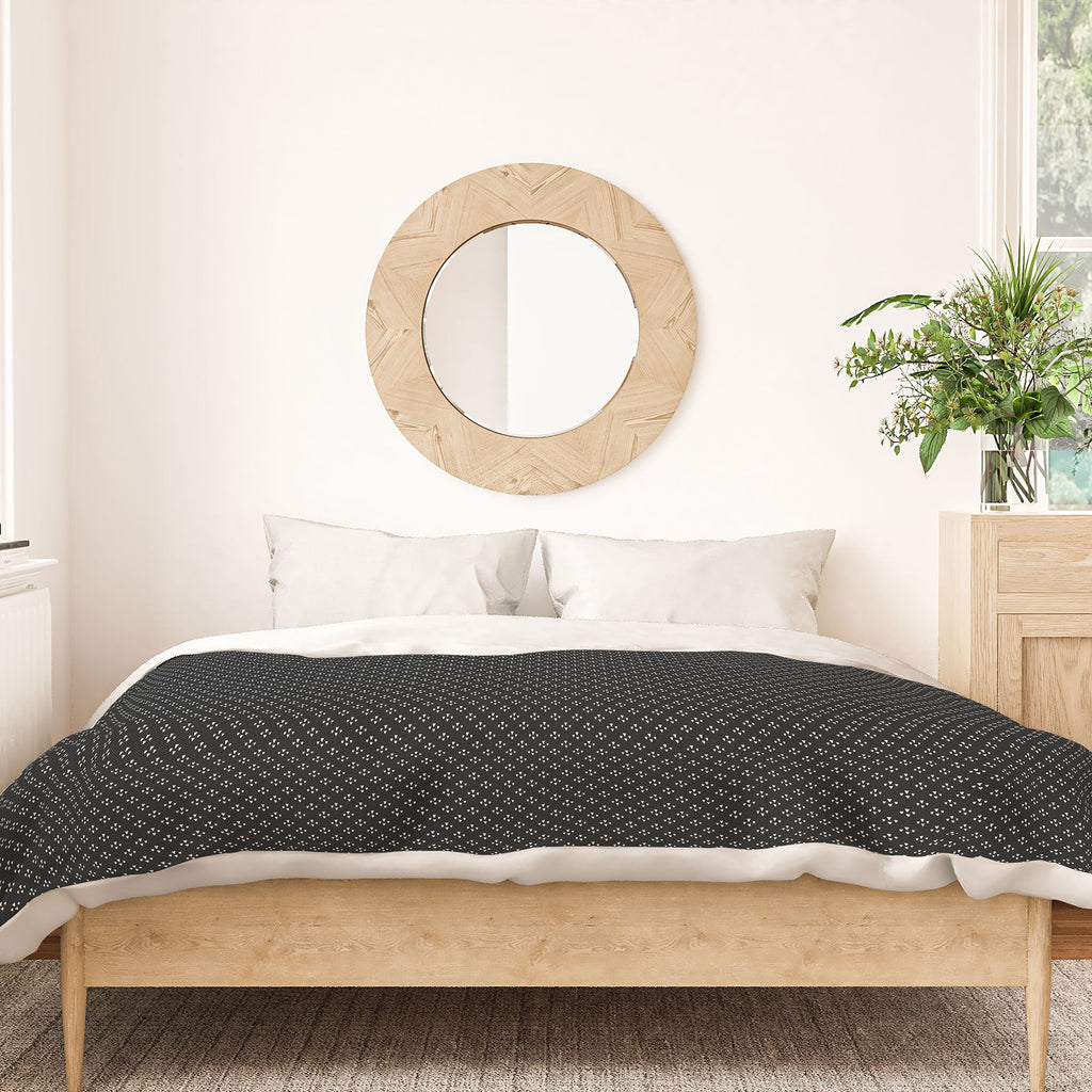 DENY Designs Block Print Dot Black Duvet Cover