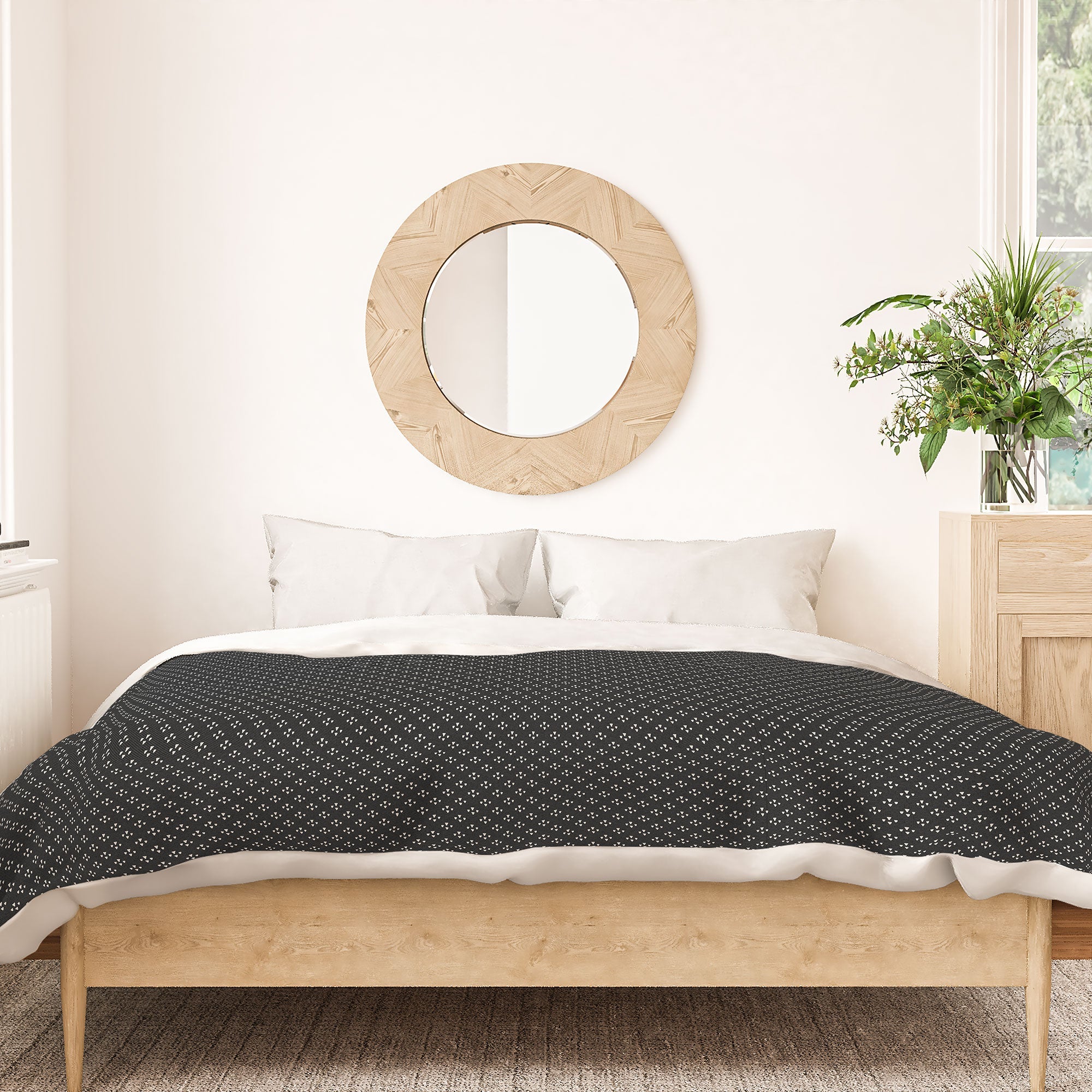 DENY Designs Block Print Dot Black Duvet Cover