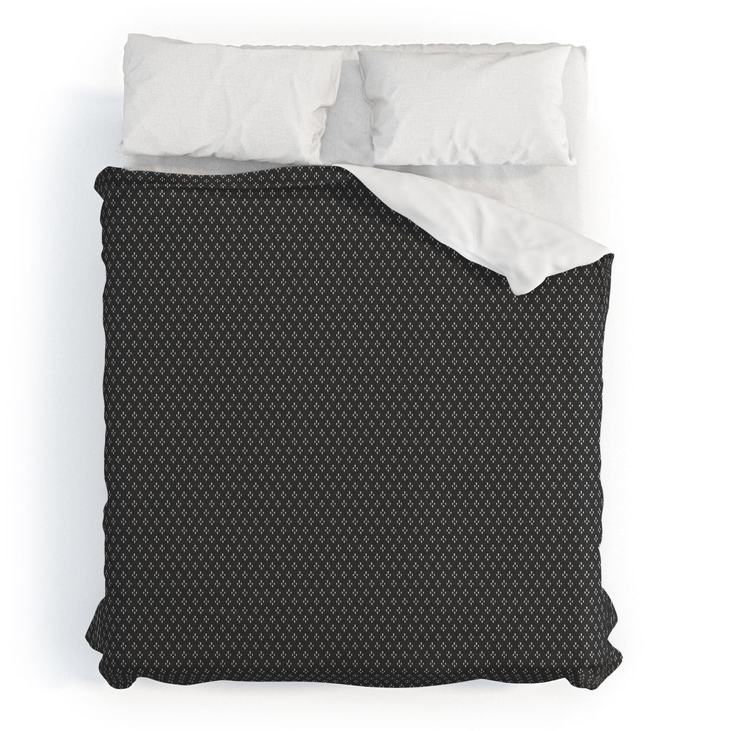 DENY Designs Block Print Dot Black Duvet Cover