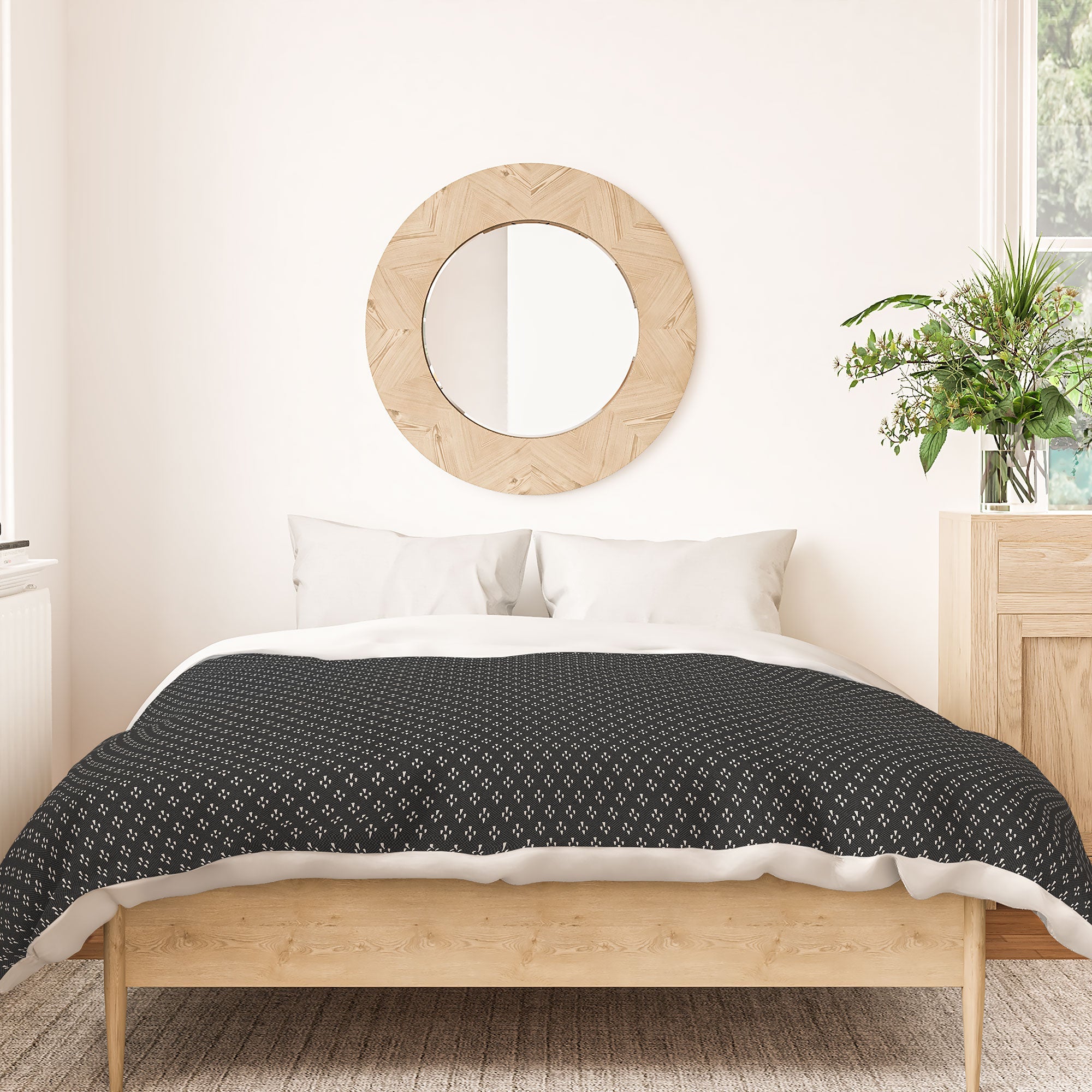 DENY Designs Block Print Dot Black Duvet Cover
