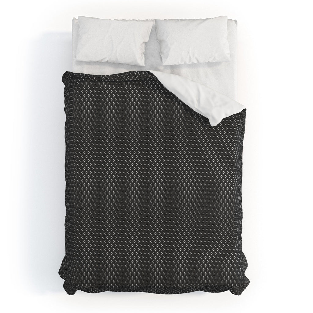 DENY Designs Block Print Dot Black Duvet Cover