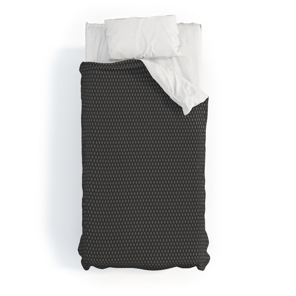DENY Designs Block Print Dot Black Duvet Cover