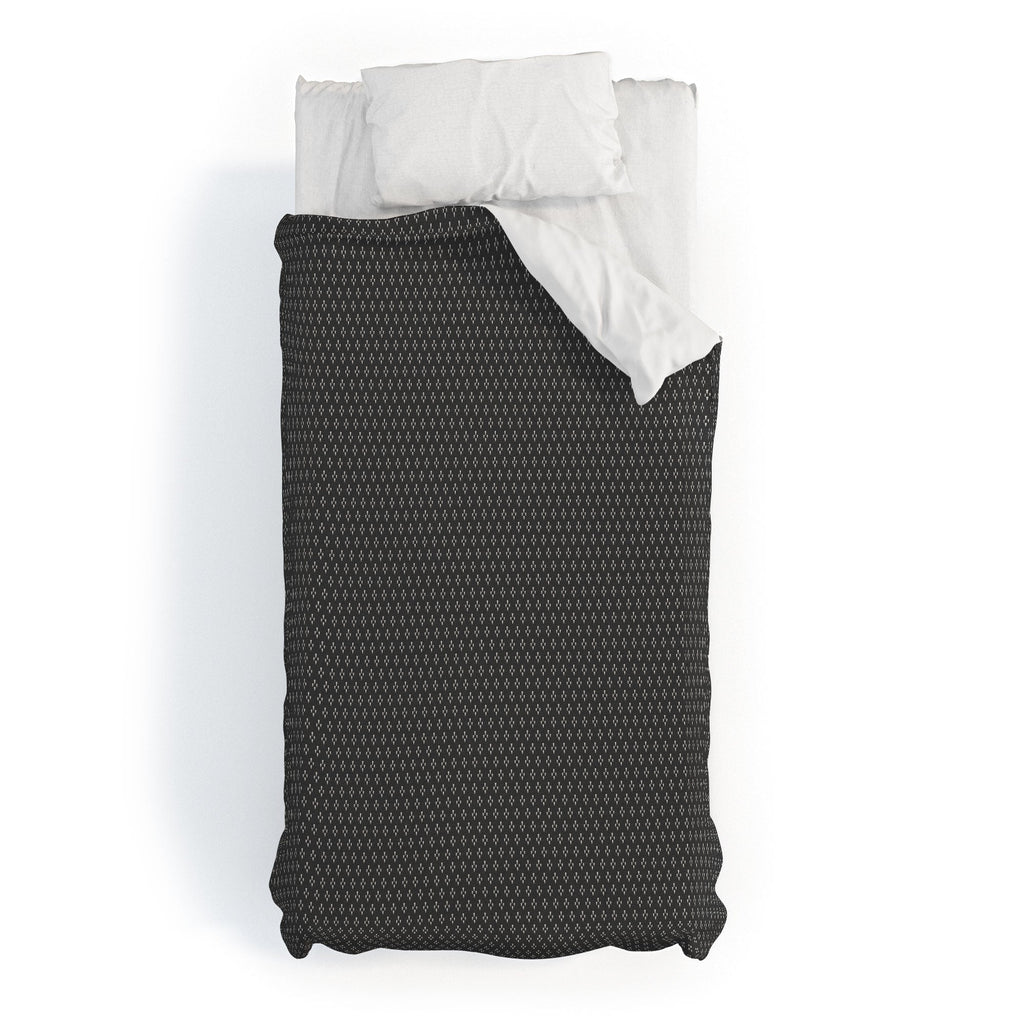DENY Designs Block Print Dot Black Duvet Cover